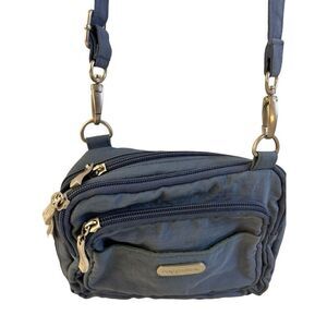 Baggallini 8.5x5.5 crossbody blue green mini nylon bag